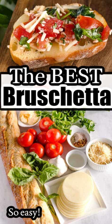 This bruschetta recipe is my favorite of all-time. I make it anytime I have guests come over too and they love it. Bruschetta Brie Appetizer, How To Make Bruschetta Bread, Easy Bruschetta Appetizers, Brusetta Appetizer With Cheese, Fresh Bruschetta Recipe, Brushetta Appetizers Dip, Appetizers For Italian Dinner Party, Bruchetta Recipe Bruschetta, Bruschetta Board Ideas