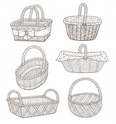 Basket Illustration, Fish Basket, Flowers For Valentines Day, Basket Collection, Basket Drawing, Wreath Drawing, Flower Therapy, Basket Design, Book Images