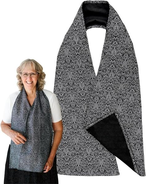 Amazon.com: Reversible Adult Bibs for Women - Bib Scarf Clothing Protectors - Adult Bibs for Men - Dining Scarf Bibs for Adults - Black White Design : Health & Household Adaptive Fashion, Dining Scarf, Diy Bibs, Scarf Clothing, Clothing Protectors, Black White Design, Scarf Bib, Sewing Machine Projects, Bib Pattern