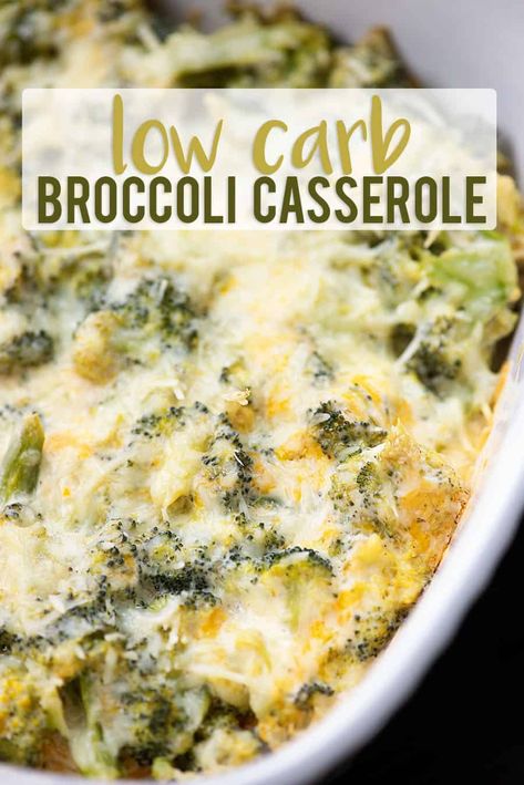 Broccoli Cheese Casserole - extra cheesy and low carb too! Low Carb Broccoli Casserole, Easy Broccoli Casserole, Low Carb Broccoli, Cena Keto, Broccoli Recipes Casserole, Broccoli Cheese Casserole, Keto Casserole, Low Carb Casseroles, Salad Pasta