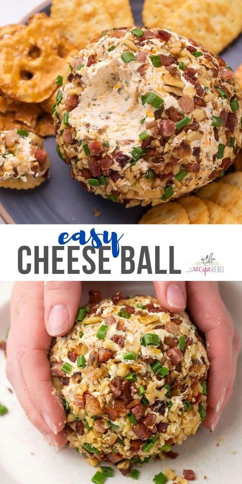 Indulge in the ultimate cheesy experience with this irresistible cheese ball recipe. Perfect for parties or cozy nights in, this savory delight is packed with rich flavors and creamy textures that will have everyone coming back for more. Easy to make and even easier to enjoy, this cheese ball is a must-try for cheese lovers everywhere. Get ready to wow your guests with a dish that's as fun to make as it is to eat. Cheddar Cheese Ball Recipes, Bacon Cheeseball Recipes, Cream Cheese Balls Recipe, Cheese Log Recipes, Cheese Ball Recipes Easy, Cheddar Cheese Ball, Cheese Ball Bites, Cream Cheese Ball, Cheese Ball Recipe