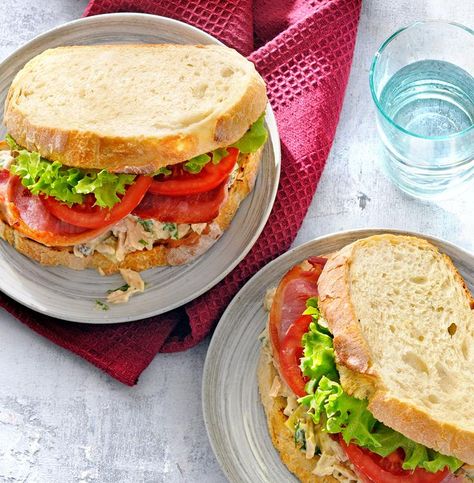 easy lunch ideas, school lunch ideas, tuna salad recipes, tuna sandwiches, pickle recipes Lunch Ideas Tuna, Recipes Canned Tuna, Lunch Ideas School, Tuna Salad Recipes, Tuna Sandwiches, Grilled Chicken Sandwich Recipes, Tuna Dinners, Recipes Tuna, Canned Tuna Recipes