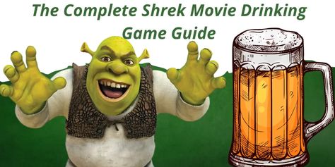 Shrek Alcoholic Drinks, Shrek Themed Alcohol Drinks, Disney Movie Drinking Games, Shrek Drinking Game, Drink When Games Movies, Shrek Drinks, Shrek Games, Shrek Cocktails, Drinking Games For 2