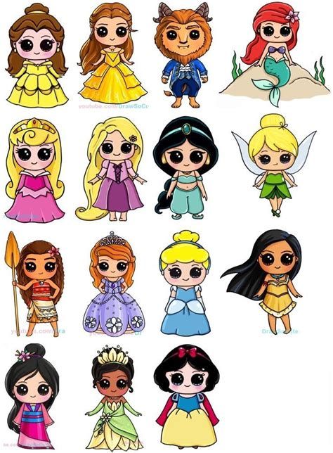 Pin By Mariela MC On Drawing | Kawaii Girl Drawings, Cute Kawaii Girl Drawings, Disney Character Drawings, Disney Character Drawing, Disney Princess Cartoons, Doll Drawing, Kawaii Disney, Cute Disney Drawings, Haiwan Lucu, Disney Art Drawings