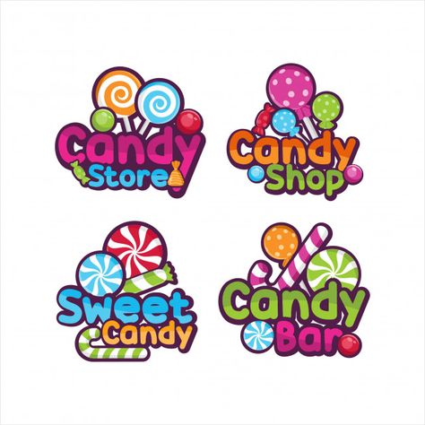 Candy Shop Design, Tasty Logo, Donut Logo, Sweet Logo, Candy Logo, Food Logo Design Inspiration, Chocolate Logo, Chocolate Labels, Cafe Posters