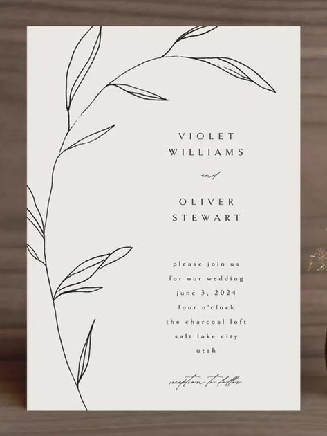 Simple Wedding Invitation Design, Citrus Wedding Invitations, Wedding Ideas 2024, Wedding Invitation Layout, Simple Wedding Cards, Invitation Layout, Wedding Graphics, Minimalist Invitation, Minimal Wedding Invitation