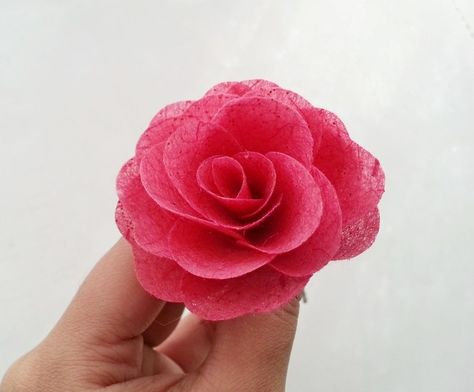 Mulberry Paper Crafts, Paper Rose Tutorial, Decoupage Projects, Green Craft, Rose Tutorial, Flower Craft, Mulberry Paper, Paper Rose, Paper Flower Tutorial