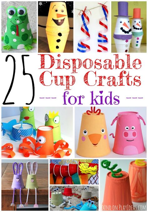 25 Disposable Cup Crafts For Kids Plastic Cup Arts And Crafts, Crafts With Styrofoam Cups, Disposable Cups Craft, Foam Cup Crafts, Crafts With Plastic Cups, Crafts With Cups, Solo Cup Crafts, Cup Crafts For Kids, Plastic Cup Crafts