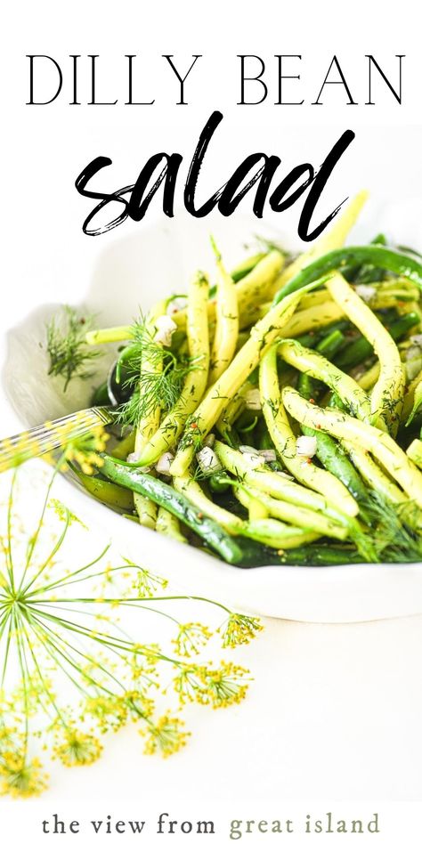 Wax Bean Salad, Green And Wax Bean Recipes, Recipes With Fresh Vegetables, Recipes With Fresh Green Beans, Summer Green Beans, Fresh Green Bean Salad Recipes, Fresh Beans Recipes, Summer Green Bean Recipes, Dilly Green Beans