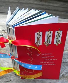 Saving Cards, Christmas Card Book, Greeting Card Book, Recycle Christmas Cards, Greeting Card Organizer, Greeting Card Storage, Christmas Card Display, Old Birthday Cards, Old Greeting Cards