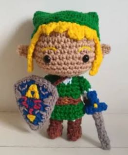 PATRONES AMIGURUMI GRATIS: PATRON GRATIS LINK | LEGEND OF ZELDA AMIGURUMI 59416 Free Zelda Crochet Pattern, Zelda Crochet, Zelda Pattern, Link Hat, Keychain Pattern, 4mm Crochet Hook, Crochet Gratis, Ocarina Of Time, Red Yarn