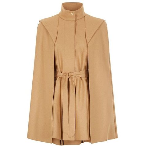 Maje Glasgow Cape Coat (1.115 BRL) ❤ liked on Polyvore featuring outerwear, coats, beige coat, maje, trench coat, cape trench coat and sleeveless trenchcoat Trench Cape, Sleeveless Trench Coat, Belted Cape, Coat Cape, Sleeveless Trench, Sleeveless Coat, Beige Coat, Corporate Outfits, Cape Coat