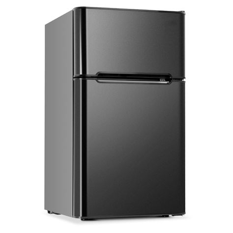 Frigidaire Retro 3.2 Cu Ft Two Door Compact Refrigerator with Freezer, Black Black Mini Fridge, Black Fridge, Black Fridges, Refrigerator Black, Dorm Fridge, White Refrigerator, Mini Fridge With Freezer, Portable Refrigerator, Commercial Refrigerators