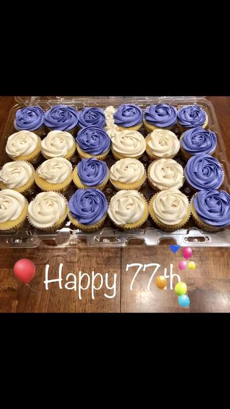 Happy 77th birthday cupcake cake. Topped with buttercream icing. 77th Birthday Cake, 75th Birthday Cake For Dad, Happy 77th Birthday, Belated Happy Birthday Wishes, 77th Birthday, Birthday Cupcake, Buttercream Icing, Cupcake Cake, Birthday Cupcakes