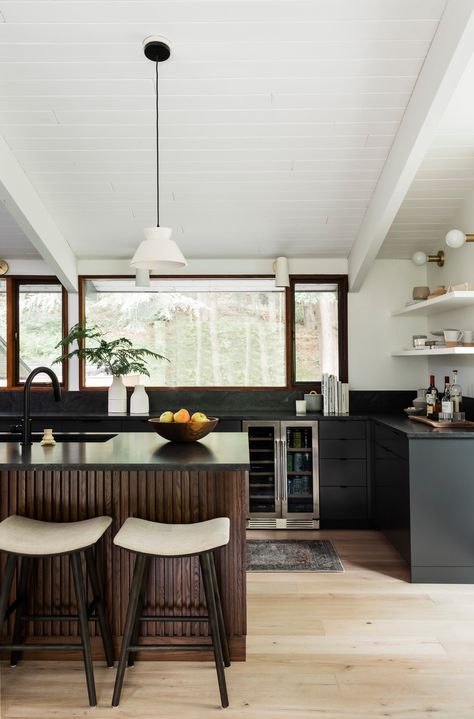 Moody Kitchen, Composite Kitchen Sinks, Malibu Beach House, House Deck, Walnut Dining Table, Architectural Digest, Interior Design Studio, Fine Furniture, Interior Design Trends