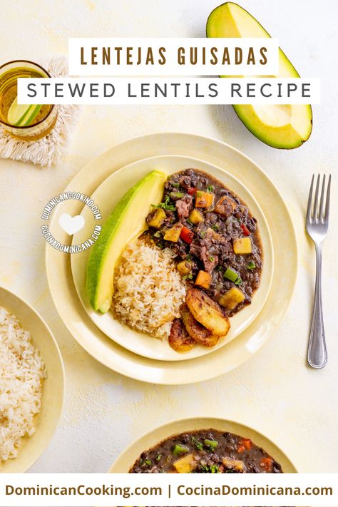 Learn how to make lentejas guisadas. This lentil recipe is no lacking in veggies, and flavors, but the 'smokiness' of the lentils is never overpowered. It seems like a very simple dish, but as comfort food goes this cannot get any more complex. Stewed Lentils, Dominican Cooking, Lentil Stew Recipes, Lentil Recipe, Lentils Recipe, Lentil Dishes, Lentil Stew, Lentil Recipes, Dinner Options