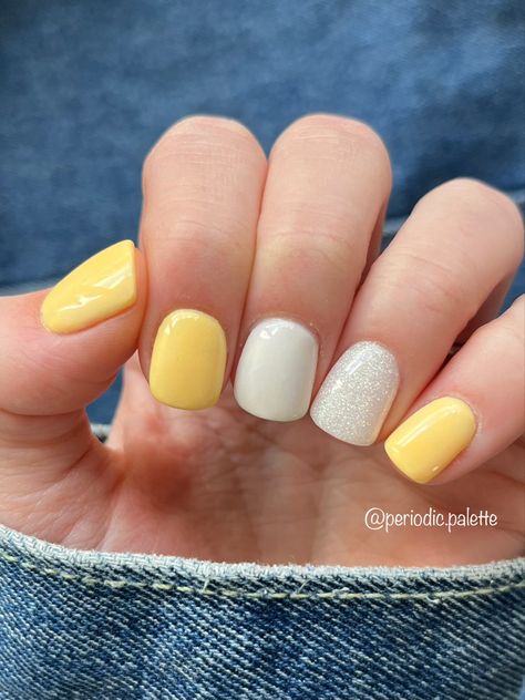 Dip powder nail manicure Easter Solid Color Nails, Easter Nails 2024 Simple, Dip Powder Nail Color Combos, Simple April Nails, Yellow Spring Nail Designs, Simple Spring Nail Colors, Pastel Yellow Dip Nails, Dip Powder Nails Easter Colors, March Dip Nails Ideas 2024