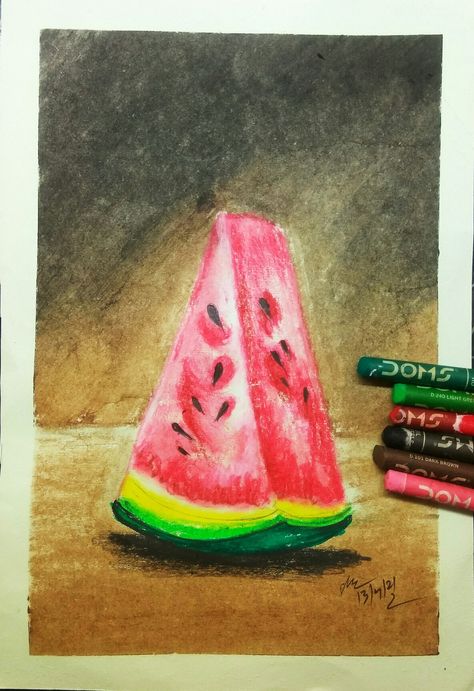 Oil Pastel Composition, Pastel For Beginners, Fruit Composition, Drawing Pictures For Kids, Scenery Drawing For Kids, Colorful Art Paintings, Fruit Art Drawings, Chalk Pastel Art, Oil Pastel Drawings Easy