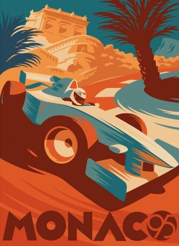 Gary Redford | Meiklejohn Vintage Car Posters Illustration, Monaco Illustration, Auto Racing Posters, Monaco F1, Bafta Award, Vintage Racing Poster, Grand Prix Posters, Cool Car, Racing Posters