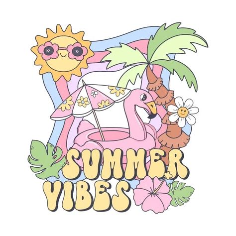 SUMMER VIBES - Summer Vibes Summervibes Beach - T-Shirt | TeePublic Beach Shirt Ideas, Summer Vibes Illustration, T-shirt Print Design, Cute Summer Wallpapers, T Shirt Painting, Shirt Print Design, Beach T Shirts, Pride Tshirts, Summer Wallpaper