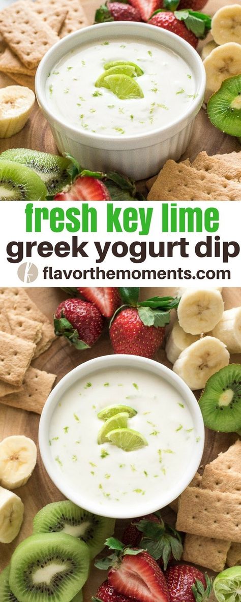 Key Lime Greek Yogurt, Healthy Key Lime, Key Lime Yogurt, Cold Appetizers Easy, Yogurt Fruit Dip, Greek Yogurt Dip, Appetizers Easy Dips, Healthy Appetizers Easy, Greek Yogurt Dips