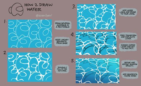 Water Tutorial, Draw Water, Water Drawing, What To Draw, Digital Painting Tutorials, Digital Art Tutorial, Art Tips, Drawing Tips, Art Reference Photos