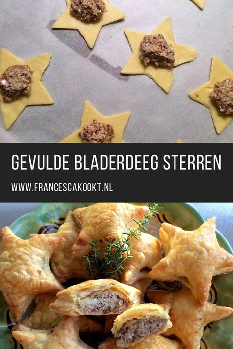 Makkelijke borrelhapje en hapje voor kerst of oud en nieuw. Deze gevulde sterren van bladerdeeg met kastanjechampignons passen perfect op de borrelplank. Ook mogelijk met andere vulling. Zowel koud als warm lekker. Kijk voor het recept op de blog. #borrelhapje #kerst #francescakookt Snacks Til Fest, Holiday Appetizers Christmas, Christmas Diner, Kreative Snacks, Beef Wellington, Läcker Mat, Christmas Brunch, God Mat, Xmas Food