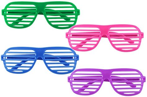 AmazonSmile: 12 Pairs of Plastic Shutter Glasses Shades Sunglasses Eyewear Party Props Assorted Colors: Clothing Shutter Sunglasses, Shutter Glasses, Cut Up Jeans, Pop Star Costumes, Shutter Shades, Novelty Glasses, Shades Glasses, Neon Leggings, Plastic Shutters