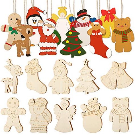 Ornaments Wood, Wooden Christmas Crafts, Christmas Tree Accessories, Wood Christmas Ornaments, Kraf Diy, Wooden Christmas Ornaments, Hanging Decorations, Matte Foundation, Christmas Ornament Sets