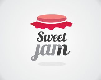 Sweet Jam Jar Logo design - Decorative cap and a simple yet very easy to remember name both create a great logo for a food product connected with fruit or just packed in a jar. Sweet and simple. Price $250.00 Jar Logo Design, Jar Logo, Online Web Design, Small Business Cards, Kitchen Jars, Food Product, Fruit Jam, Abstract Geometric Art, Food Jar