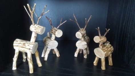 Homemade Decoration, Tree Branch Art, Wood Deer, Wooden Deer, Branches Diy, Branch Art, Dead Tree, Wood Branch, Diy Tree