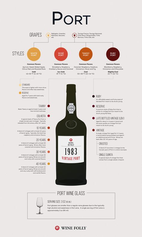 What is Port Wine? http://winefolly.com/review/what-is-port-wine/ Wine Infographic, Wine Facts, In Vino Veritas, Wine Folly, Wine Knowledge, Wine Bottle Tags, Fortified Wine, Wine Education, Wine Guide