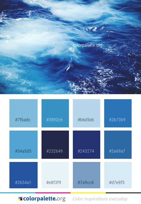 Sea Color Palette, Beach Paint Colors, Ocean Color Palette, Coastal Paint Colors, Colors Inspiration, Color Schemes Colour Palettes, Hue Color, Sea Colour, Blue Paint Colors