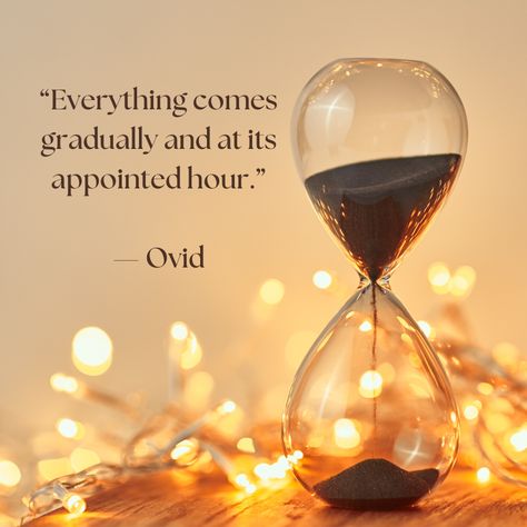 "Everything comes gradually and at its appointed hour." — Ovid. Ovid Quotes, Be Patient Quotes, Everyday Challenges, Time And Patience, Patience Quotes, Learning Patience, Be Patience, Having Patience, If Rudyard Kipling