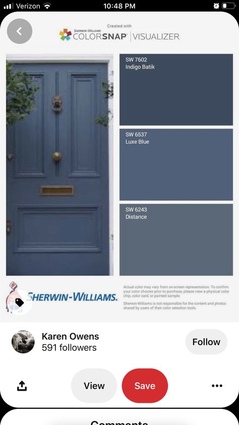 Blue Door Beige House, Front Door And Garage Door Colors, Blue Doors Front Entrance, Navy Front Door, Interior Door Color, Outside House Colors, Exterior Door Colors, Painted Closet, White Exterior Houses