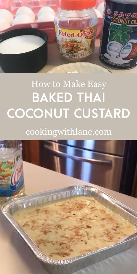 Thai Coconut Dessert Recipes, Asian Coconut Dessert, Coconut Rice Dessert, Thai Coconut Pudding, Thai Coconut Dessert, Thai Custard With Sticky Rice, Creme Of Coconut Recipes, Coconut Milk Dessert Easy, Easy Thai Dessert Recipes