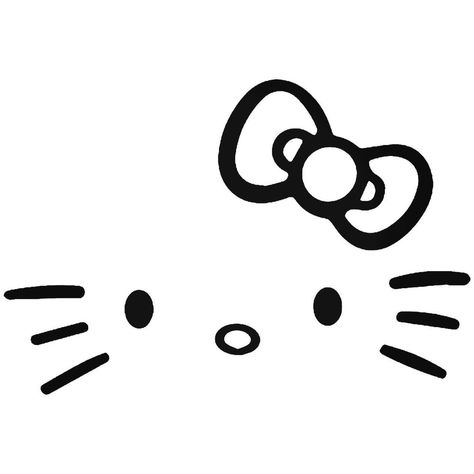 Cat Face Drawing, Outline Pictures, Bow Drawing, Hello Kitty Face, Bow Clipart, Hello Kitty Bow, Hello Kitty Images, Hello Kitty Christmas, Silhouette Stencil