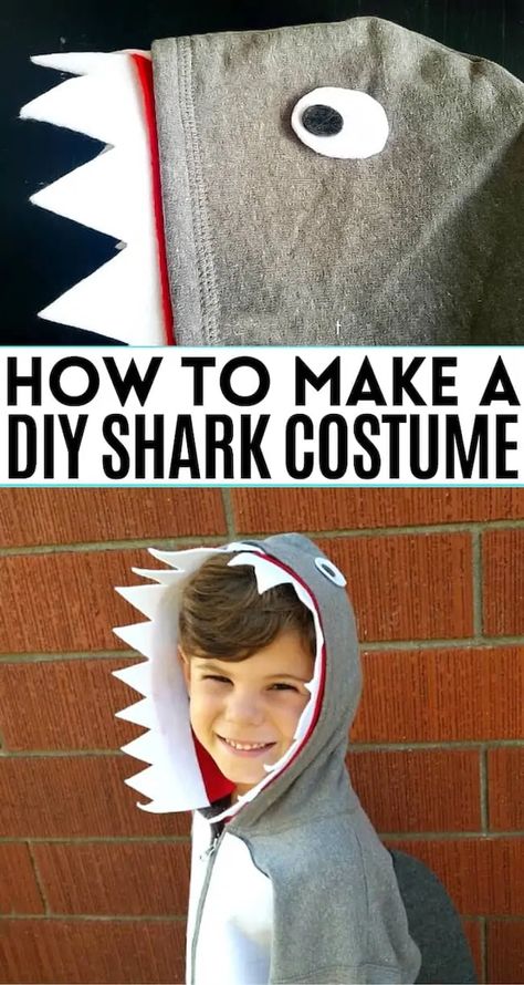 Diy Shark Costume, Shark Costume Kids, Diy Carnaval, Sea Creature Costume, Shark Halloween, Sea Costume, Shark Costume, Fish Costume, Shark Costumes