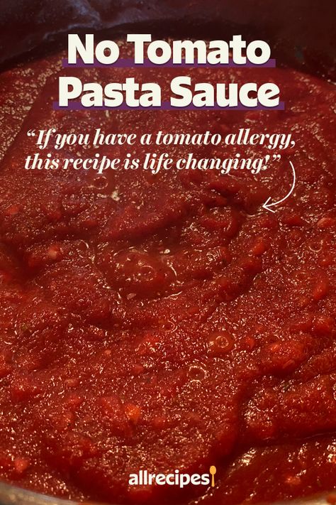 No Tomato Marinara Sauce, No Tomatoes Recipes, Red Sauce Without Tomatoes, Non Acidic Tomato Sauce, No Tomato Spaghetti Sauce, Tomato Sauce Alternatives, Tomato Free Sauce, Pasta With No Red Sauce, No Mato Sauce