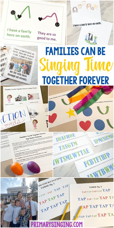 Families Can Be Together Forever Primary, Families Can Be Together Forever Singing Time, Primary Music Ideas, Families Can Be Together Forever, Lds Primary Songs, Singing Time Ideas, Lds Inspiration, Forever Song, Family Proclamation