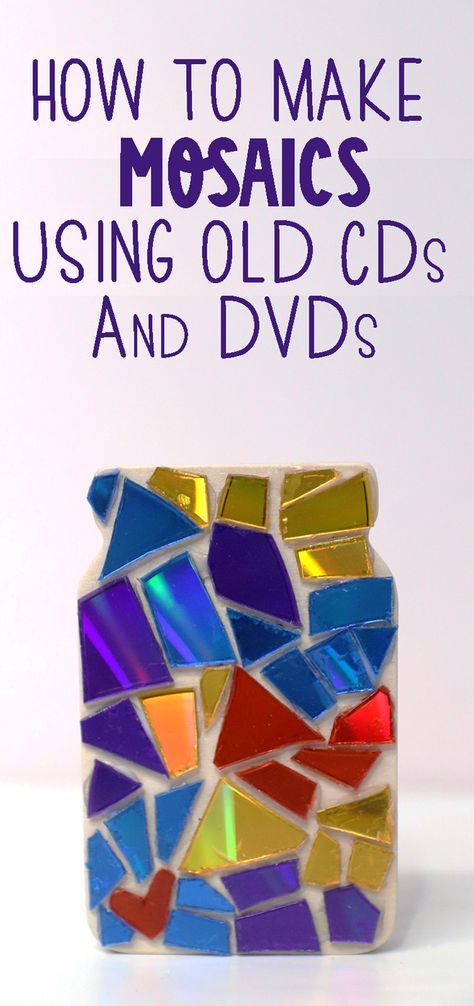 Mosaic With Cds, Mosaic Art Projects For Kids, Old Cds Crafts, Cd Mosaic Diy, Repurpose Cds, Mosaic Designs Easy, Dvd Crafts, Cd Recycling, Crafts With Cds