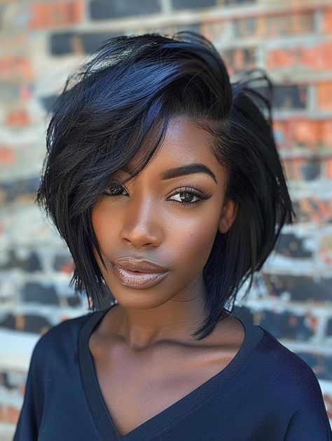 Bob Hairstyles for Black Women: Curly, Blonde, Layered & More Elegant Bob Hairstyles, Quick Weave Hairstyles Bobs, Bob Cut Styles, Inverted Bobs, Hairstyles For Black Women Curly, Bob Hairstyles For Black Women, Black Bob Hairstyles, Straightening Natural Hair, Trendy Bob Hairstyles