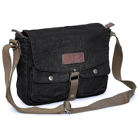 Canvas Messenger Bag Charcoal Crossbody Satchel Bag, Shoulder Bags Men, Mesangers Bag, Gootium Messenger Bag, Mens Canvas Messenger Bag, Casual Sling Bag, Black Messenger Bag, Messanger Bag, Canvas Leather Bag