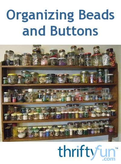 Organizing Beads, Sewing Notions Organization, Jars For Sale, Craft Room Design, Sewing Room Organization, Sewing Rooms, How To Organize, Small Bottles, A Shelf