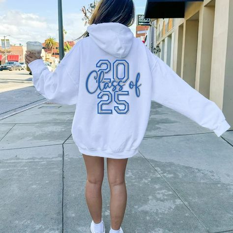 Class of 2025 Senior Hoodie, Senior 2K25 Hoodie, Custom Name Front, Senior Sweatshirt 2025, Gifts for Senior, Senior 2025, Class of 2025 Tee - Etsy Senior 2024 Hoodie Ideas, Senior Class Of 2024 Shirt Ideas, Senior Hoodies Design Ideas Creative, Graduation Sweatshirts Ideas, Senior Design Ideas, Senior Merch, School Leavers Hoodies, Senior Hoodies Design Ideas, Senior Hoodies