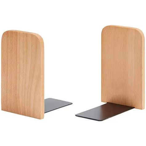 PRICES MAY VARY. [bookends support] Made of premium walnut wood, heavy sturdy metal on the bottom. Thick material and add the breath of nature for your desk. [non-slip-foam pad]4 black pads on the bottom to keep scratches in minimum and prevent slipping. [save more space] The "L" shaped design gives you more space for books on your shelf because it can go right at the edge of the shelf. Great gift for organizing books, movies, DVDs,documents,video games for people who enjoy reading. [classic mod Desktop Bookshelf, Oliver Wood, Wood Bookends, Wooden Bookends, Wood Office, Wood Plugs, Into The Wood, Book Stand, Book Holders