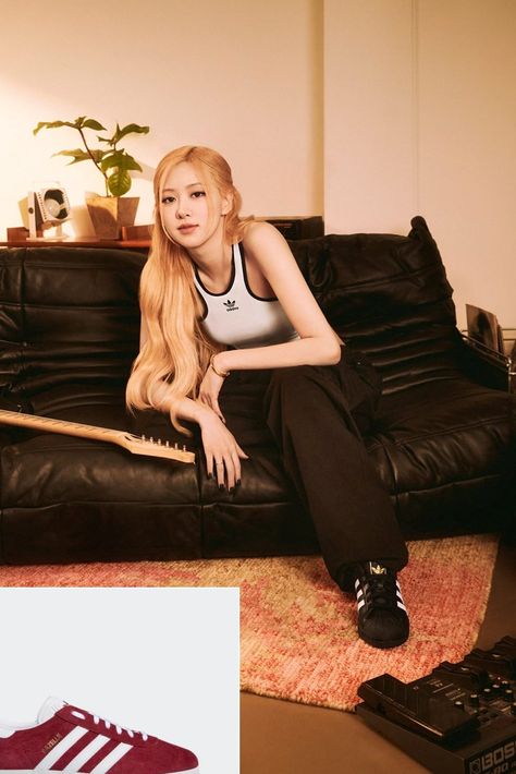 Blackpink Adidas, Rose Black Pink, Rosé Girlfriend Material, Rose Adidas, Bp Rosé, Rose And Rosie, Rose Blackpink, All Eyes On Me, Rose Park