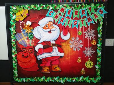 Art ,Craft ideas and bulletin boards for elementary schools: Christmas Christmas Bulletin Board Decorations, Christmas Board Decoration, Soft Board Decoration, Christmas Charts, Christmas Bulletin Boards, Drawing Christmas, Christmas Bulletin Board, School Board Decoration, Christmas Art Projects