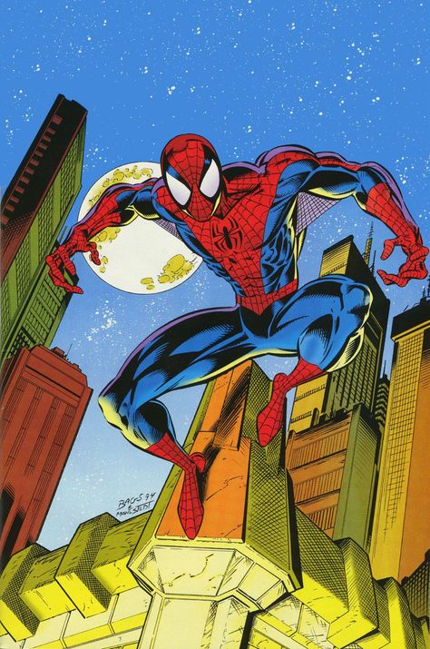 Marvel 90s, Comic Wallpaper, Spiderman Comic Art, Mark Bagley, Image Spiderman, Spiderman Theme, Spiderman Drawing, Spiderman Art Sketch, Drawing Aesthetic