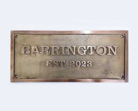 Custom Plaques in Oil-rubbed Bronze Personalized 3D Plaque Vintage Signs Home Decor Gift Ideas - Etsy Bronze Anniversary Gifts, Home Decor Gift Ideas, Bronze Anniversary, Bronze Plaque, Decor Gift Ideas, Custom Plaques, Personalized Logo, School Signs, Antique Inspiration